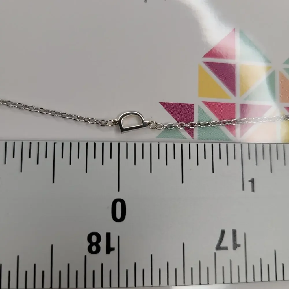 Sterling Silver Letter D Initial Necklace Side MINI Small Tiny Dainty Little 925